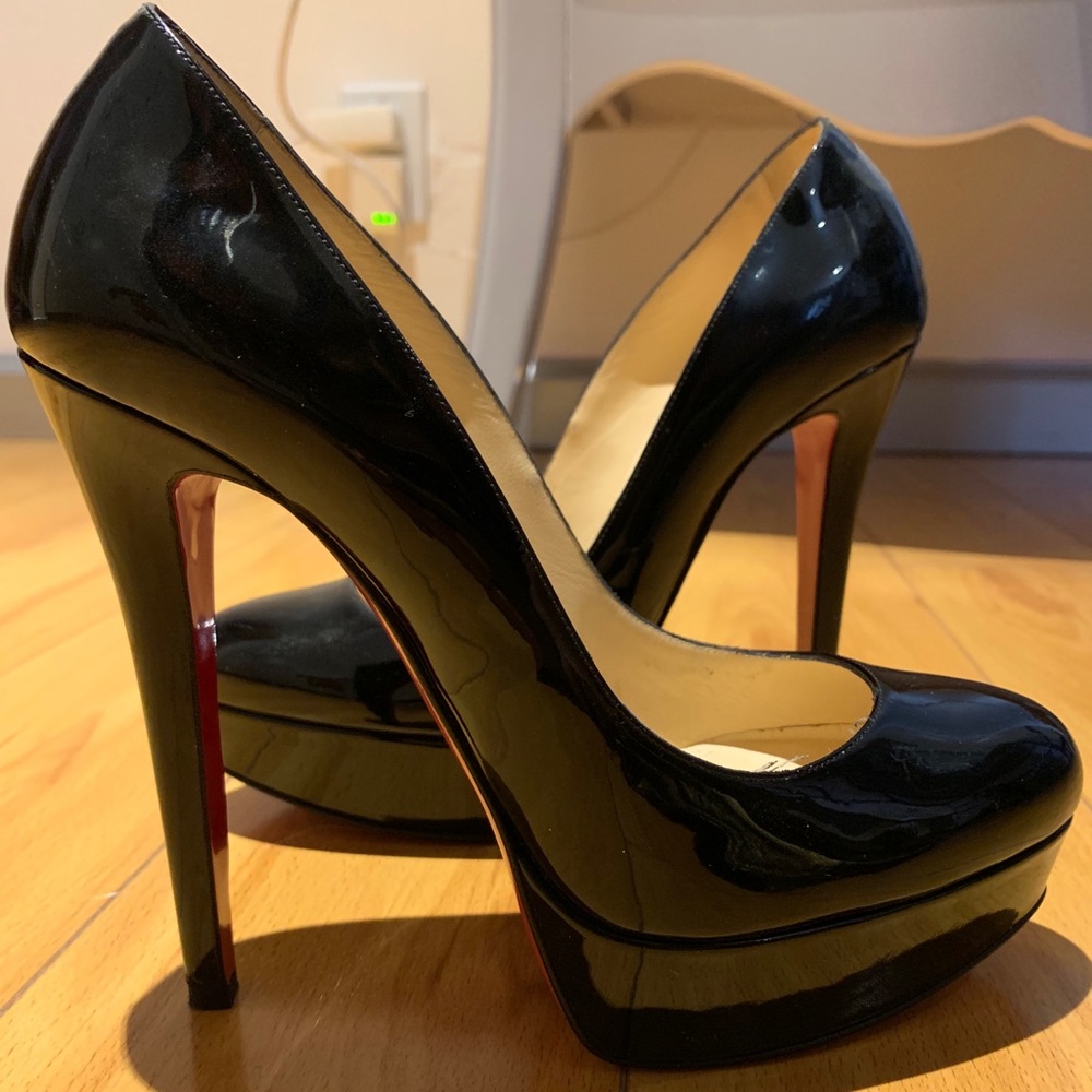 Black patent leather Christian Louboutin heels